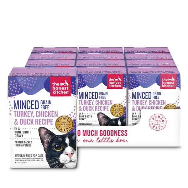 The Honest Kitchen Minced Grain Free Turkey, Chicken & Duck Recipe Wet Cat Food; Case Of 12 (Special Order Item) 1