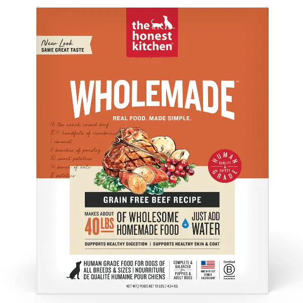 The Honest Kitchen Wholemade | Grain Free Beef Recipe Dehydrated Dog Food, 10Lb (Special Order Item) 1