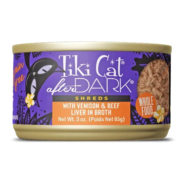 Tiki Cat After Dark | Shreds Venison & Beef Liver Recipe Canned Cat Food, 3Oz 1