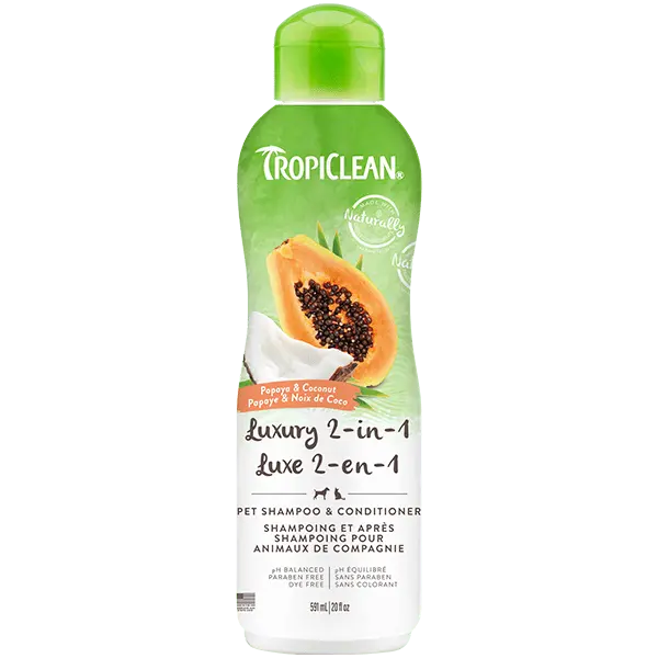 Tropiclean 2-In-1 Papaya & Coconut Pet Shampoo And Conditioner 1
