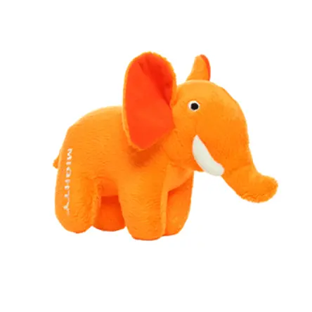 Tuffy Mighty Safari Jr. Orange Elephant Dog Toy 1