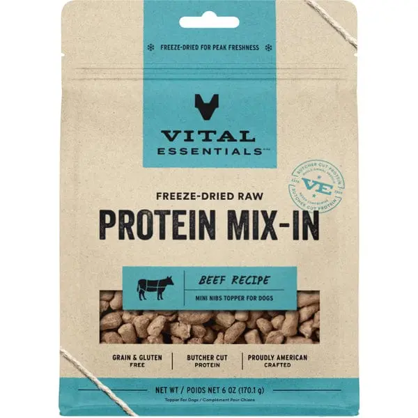 Vital Essentials Freeze-Dried Raw Protein Mix-In Beef Recipe Dog Food Topper 1