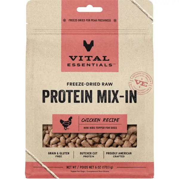 Vital Essentials Freeze-Dried Raw Protein Mix-In Chicken Recipe Dog Food Topper 1