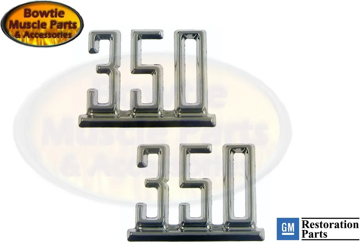 65 66 67 Camaro Chevelle Impala Nova 350 Fender Emblem - Pair 1