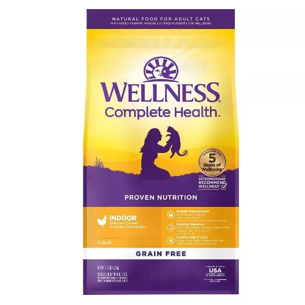 Wellness Complete Health Grain Free Indoor Deboned Chicken Dry Cat Food, 11.5Lb 1