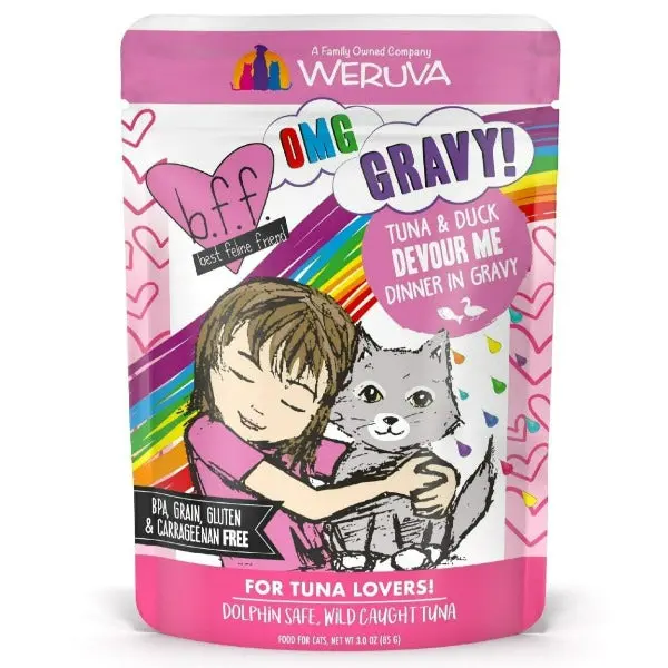 B.F.F. Devour Me Tuna & Duck Dinner In Gravy Pouch Cat Food 1