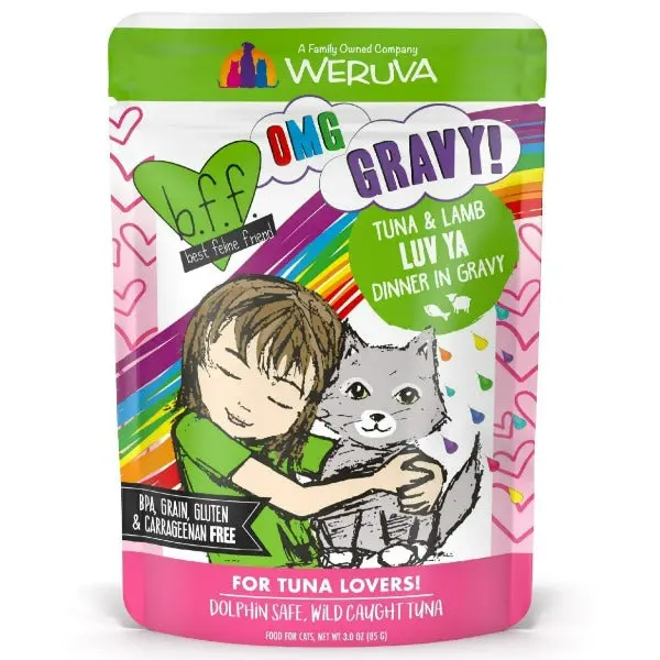 B.F.F. Luv Ya Tuna & Lamb Dinner In Gravy Pouch Cat Food 1