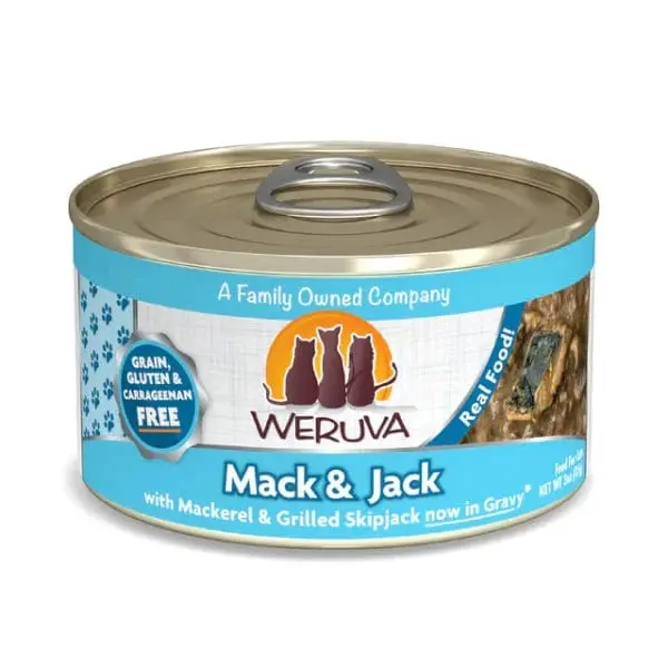 Weruva Mack & Jack With Mackerel & Grilled Skipjack In Gravy Canned Cat Food, 3Oz 1