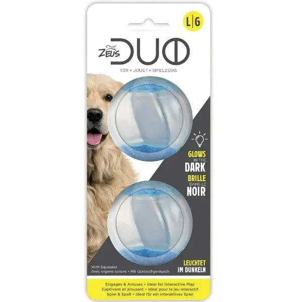 Zeus Duo Ball Toy; Glow And Squeaker 1