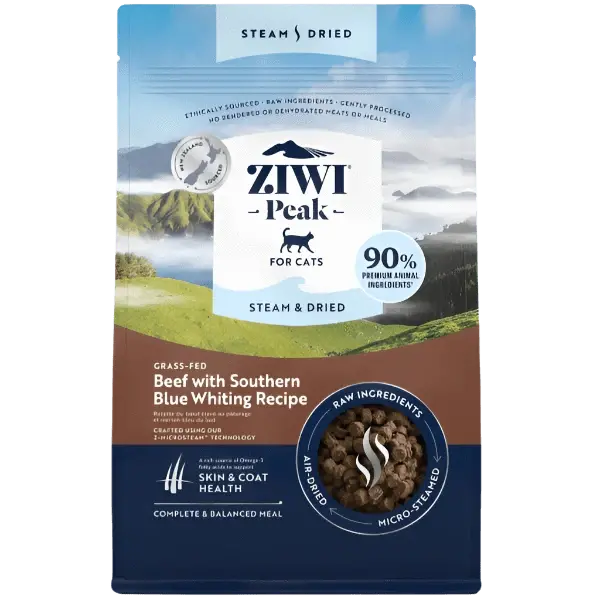 Ziwi Peak Steam & Dried Beef With Southern Blue Whiting Recipe Cat Food (Special Order Item) 1
