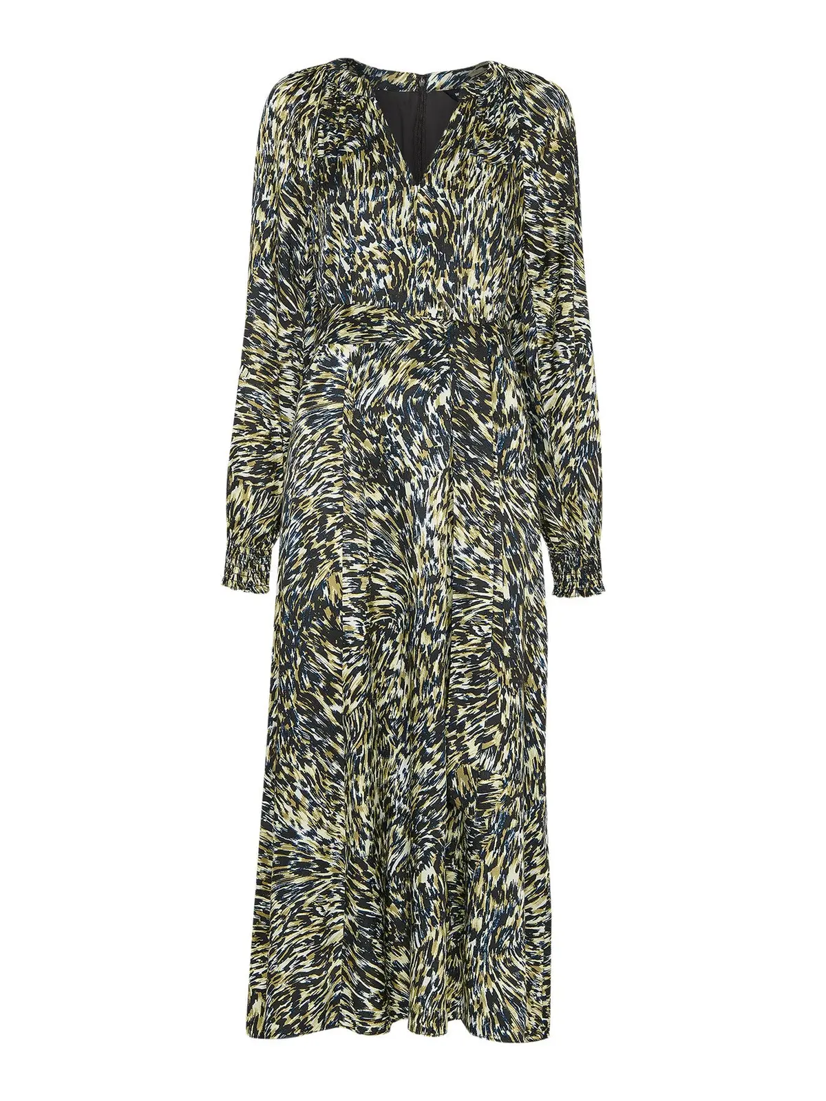 Khaki/Multi Leopard Swirl Midi Dress 1