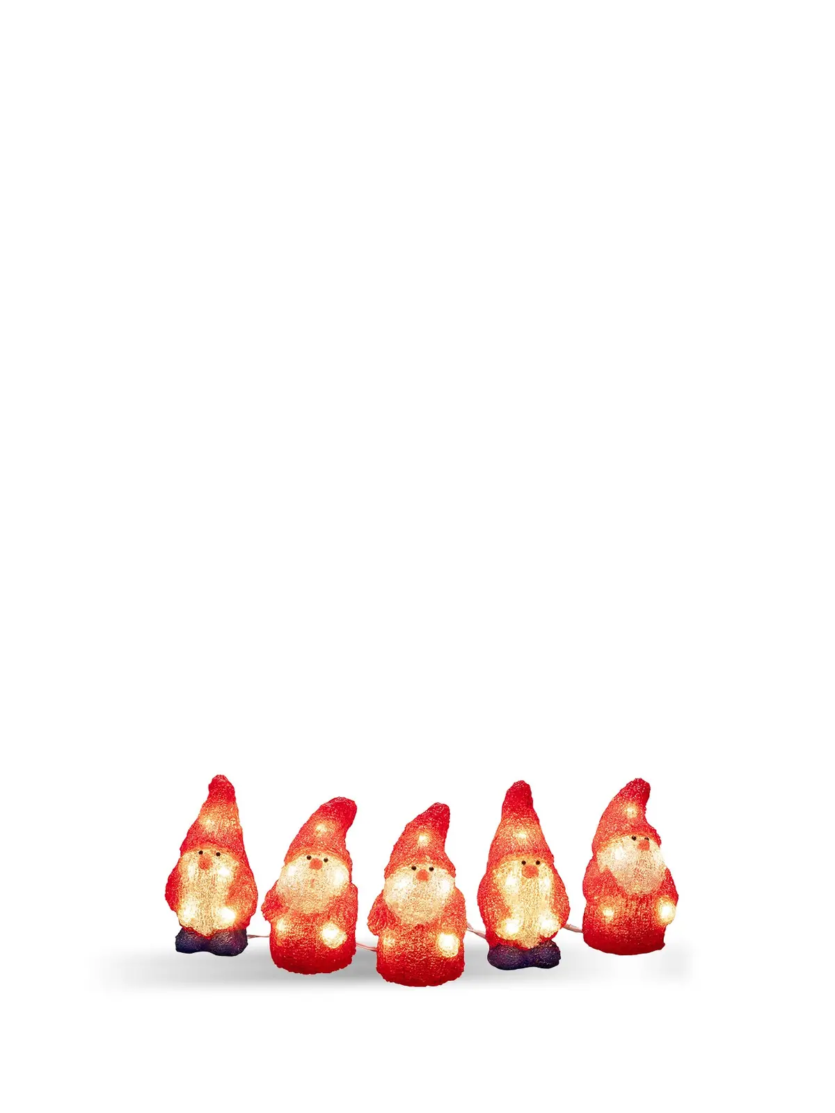 Acrylic Santa Led Lightset 5 Piece Warm White 1