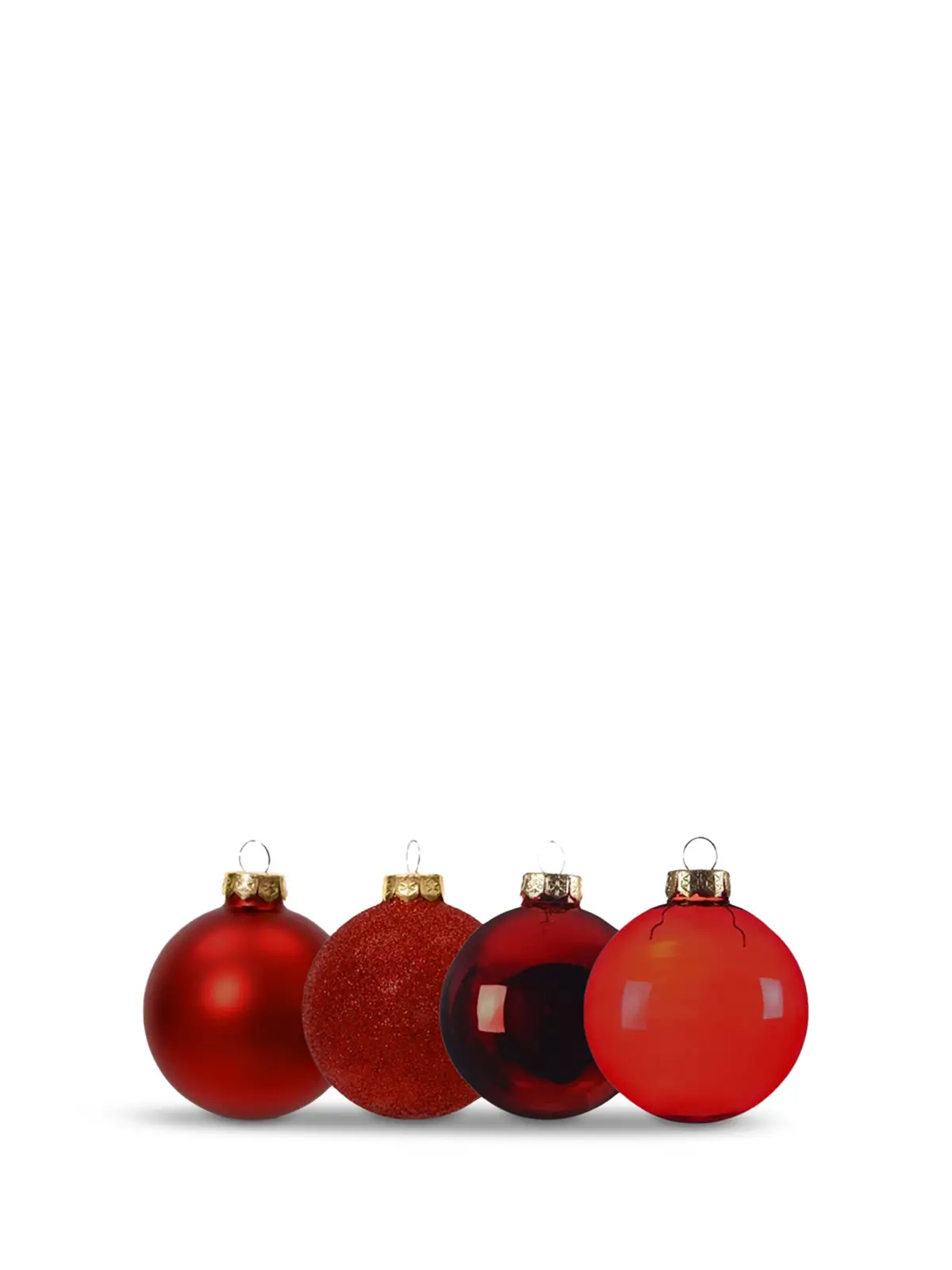 Oxblood Red Glitter Glass Baubles Pack Of 42 1