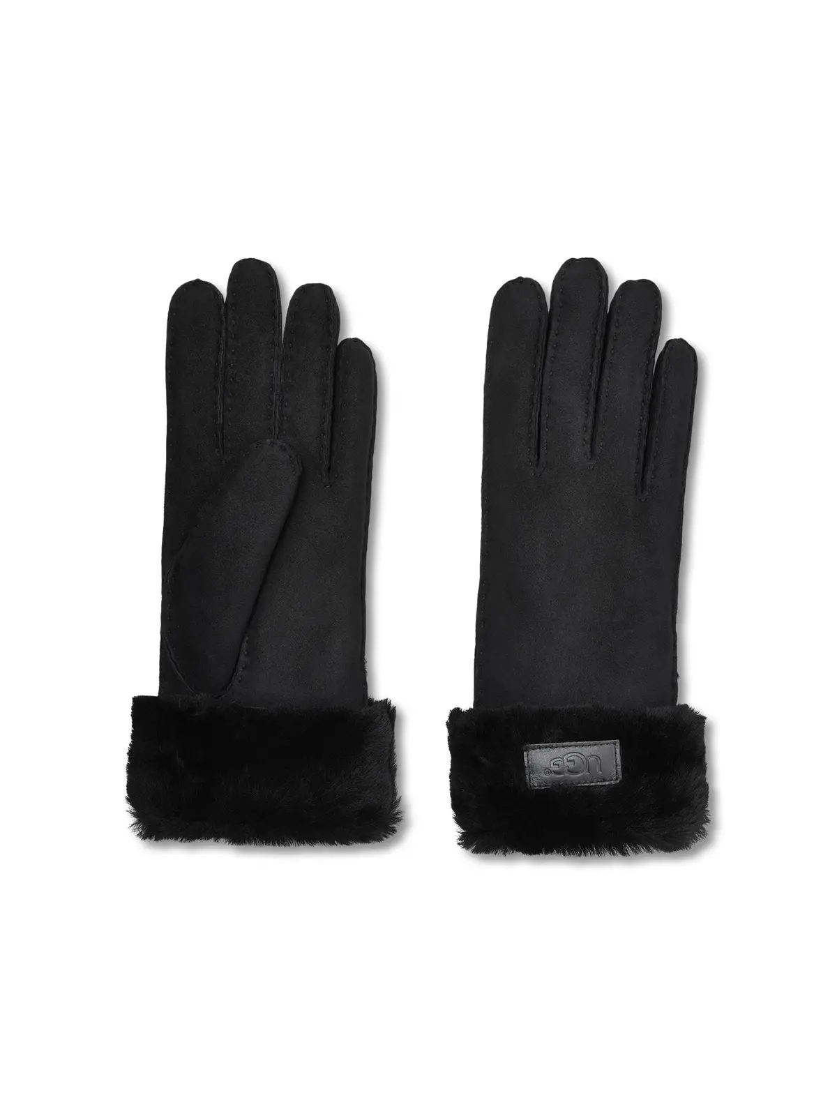 Turn Up Cuff Mittens Black 1