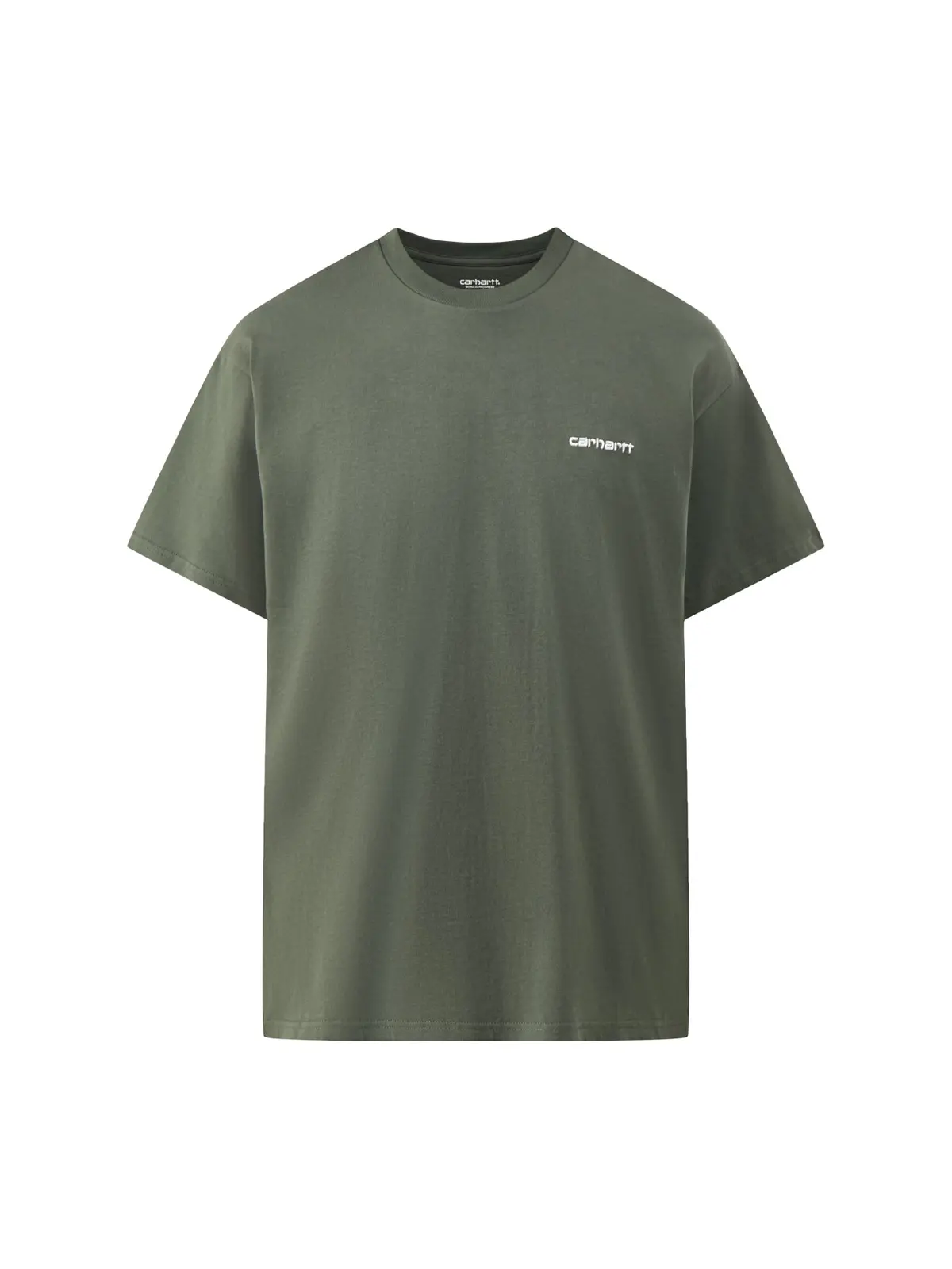 Shot Sleeve Script Embroidery T-Shirt Opuntia White 1