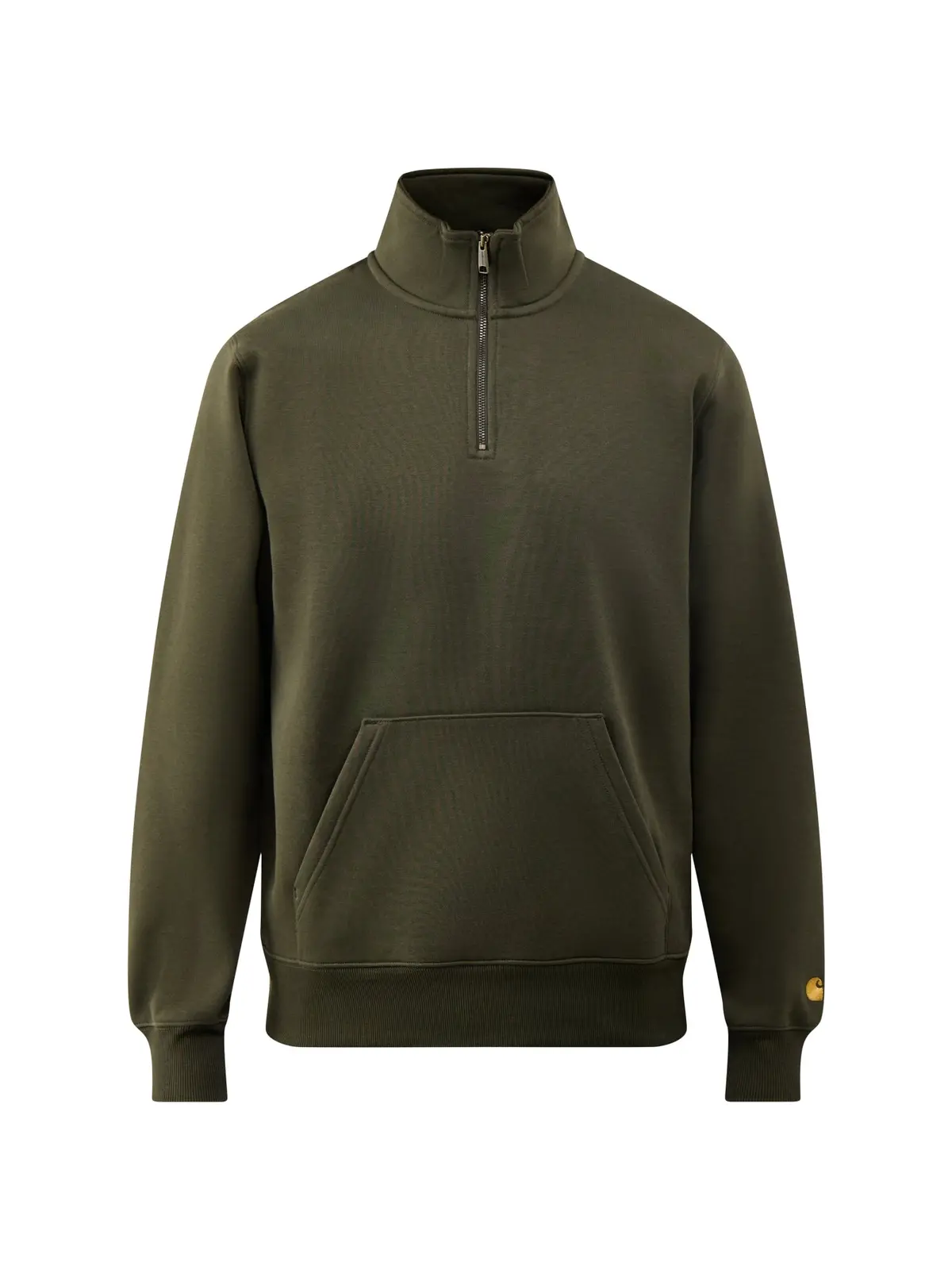 Chase Neck Zip Sweat Olive Gold 1