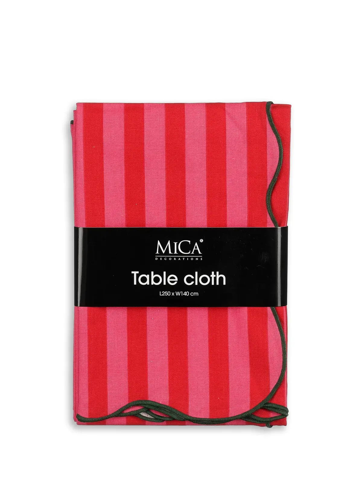 Fuchsia Striped Cotton Table Cloth L250cm X W140cm 1