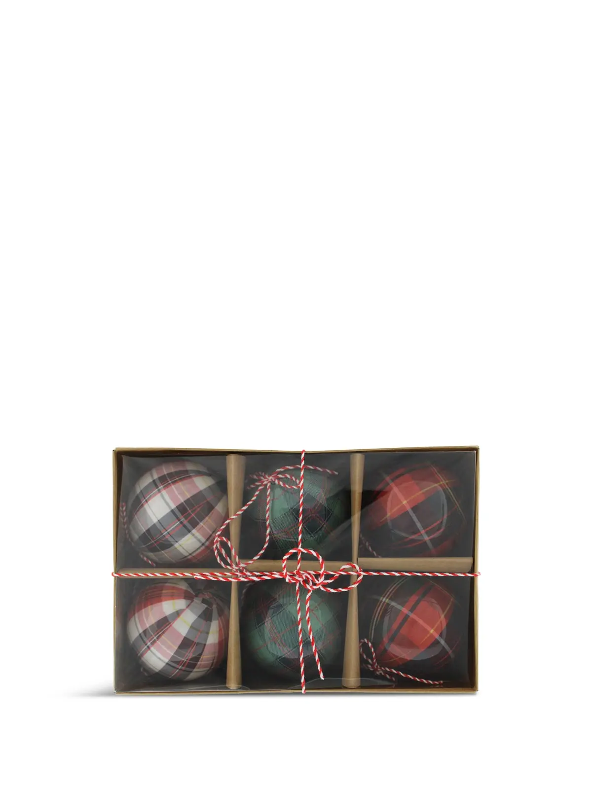 Tartan Pack Of 6 Christmas Tree Hanging Decorations 1