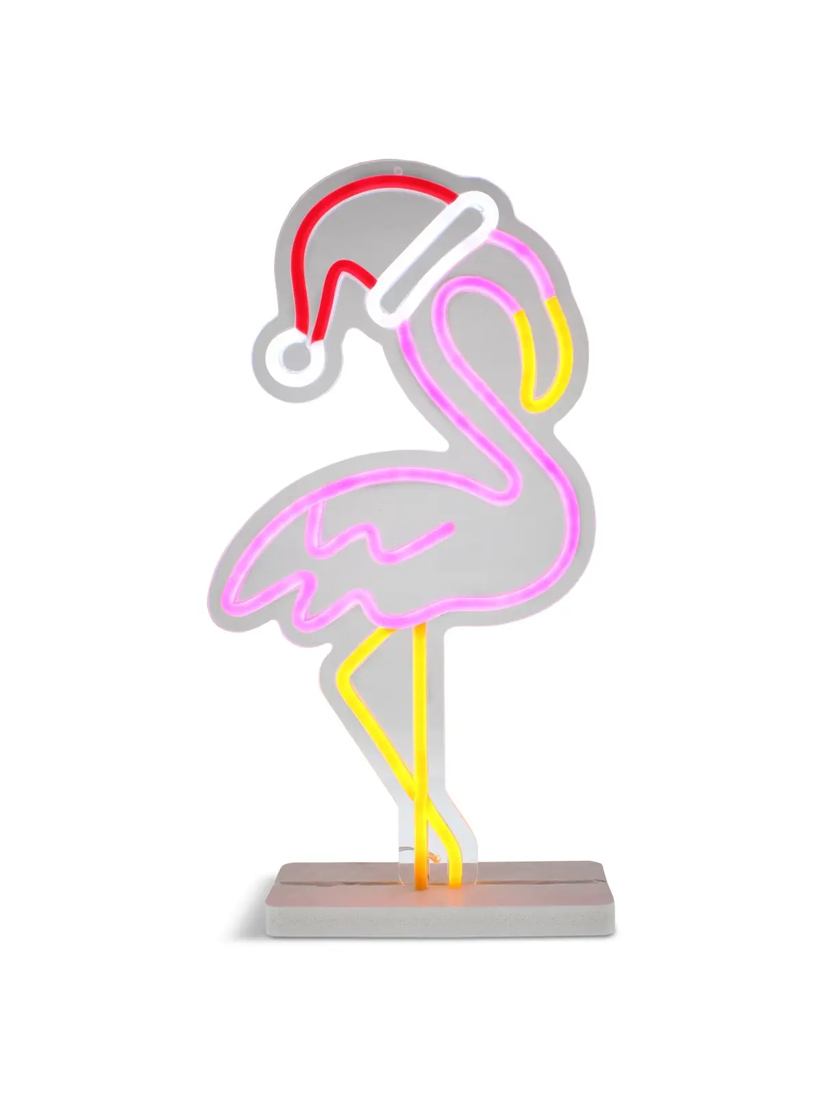 Festive Flamingo Led Neon Sign On Base 43Cm 1