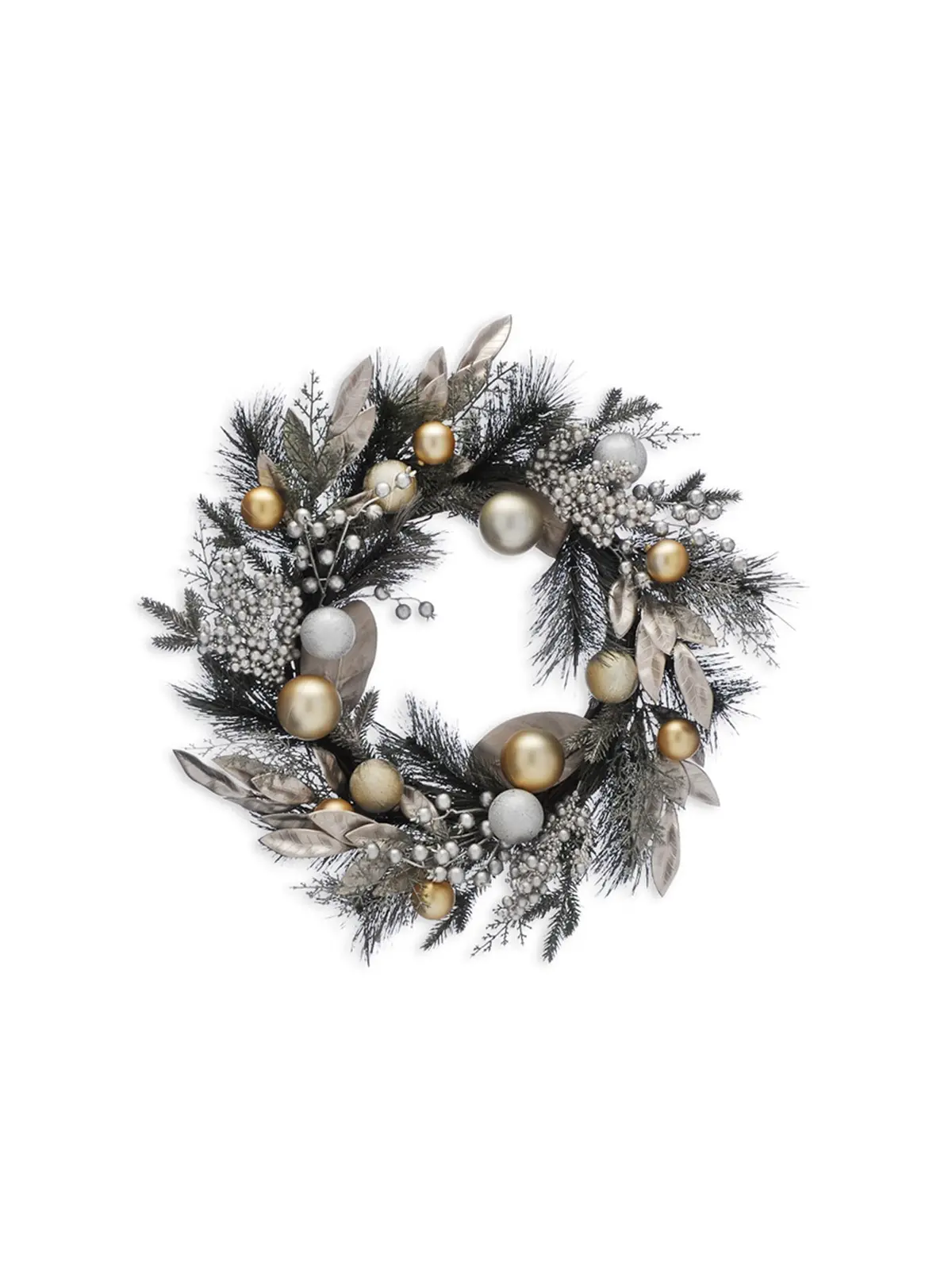 Frosted Bauble And Berries Christmas Wreath 61Cm 1