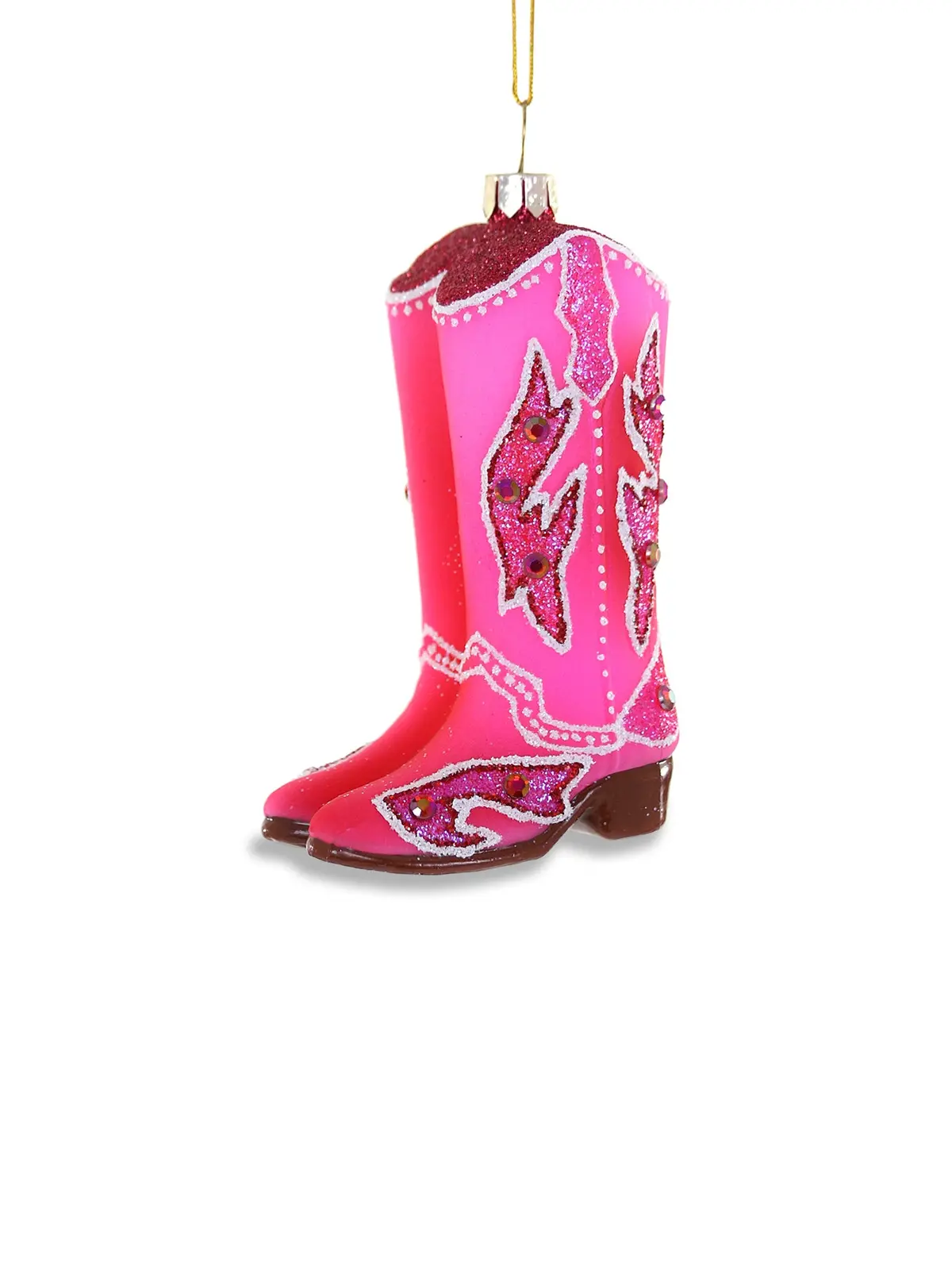 Pink Cowgirl Boots Christmas Tree Hanging Decoration 1