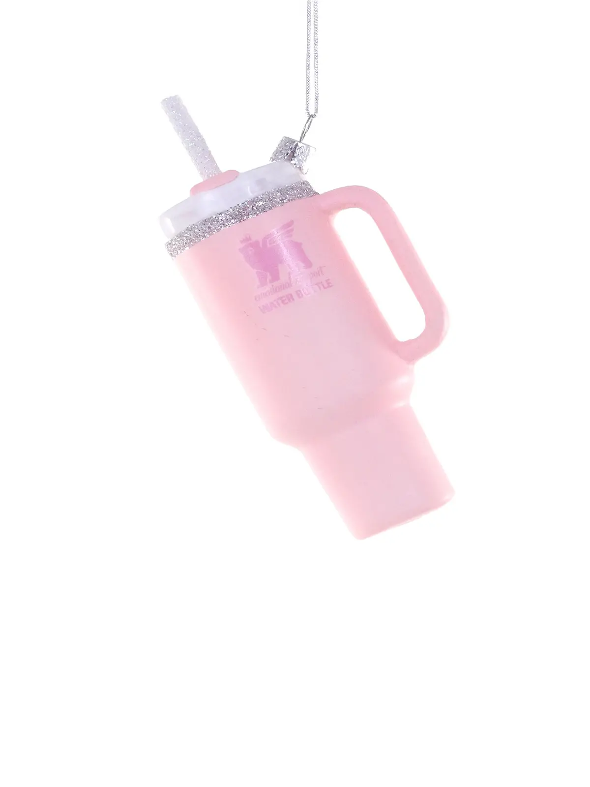 Pink Tumbler With Straw Christmas Tree Hanging Decoration 1