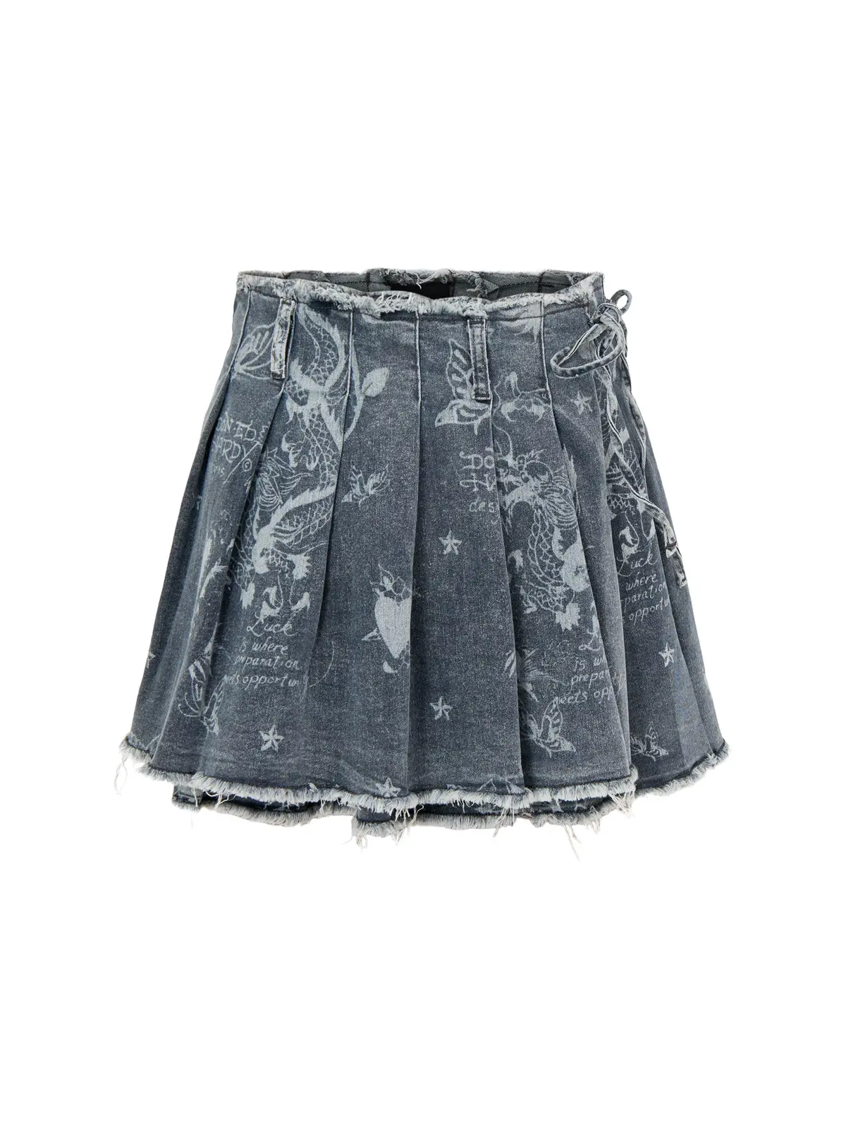 Edh Love Print Skirt Blue 1