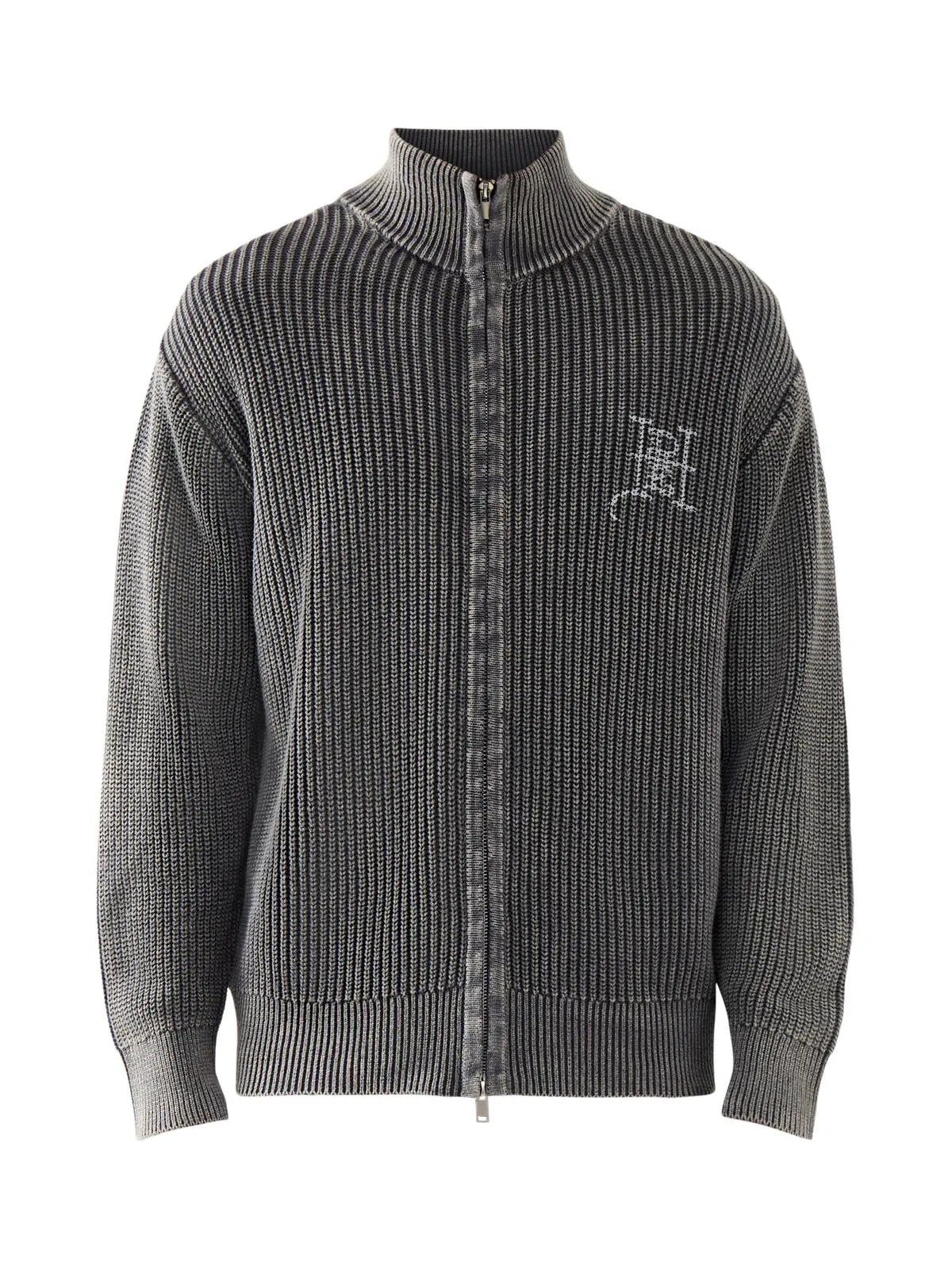Mens Skull And Snake Zip Through Jumper Black 1
