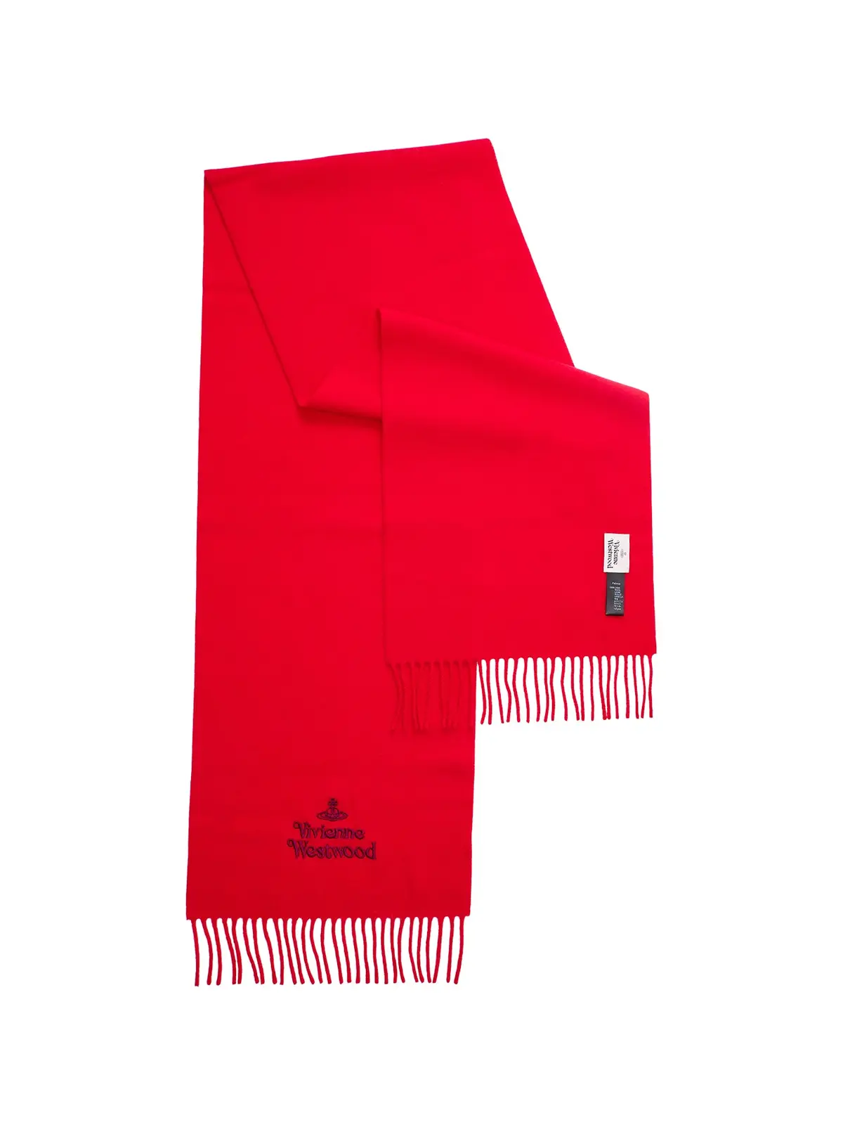 Embroidered Logo Scarf In Red Wool 1