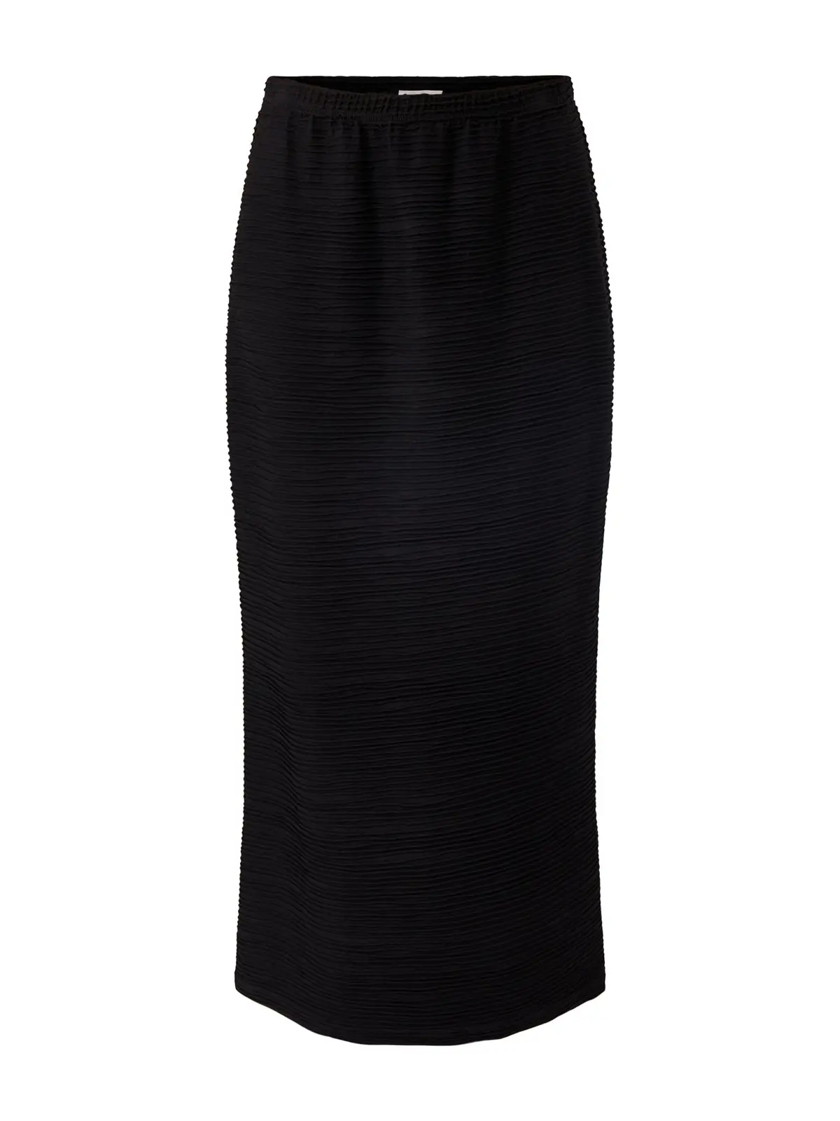 Textured Wave Viscose Jersey Skirt Black 1