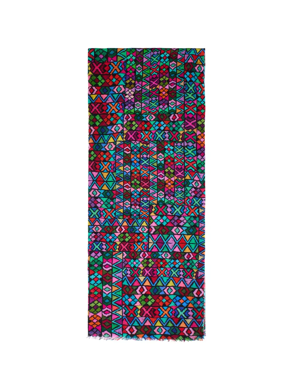 Peruvian Stitch Patchwork Print Scarf Multi 1