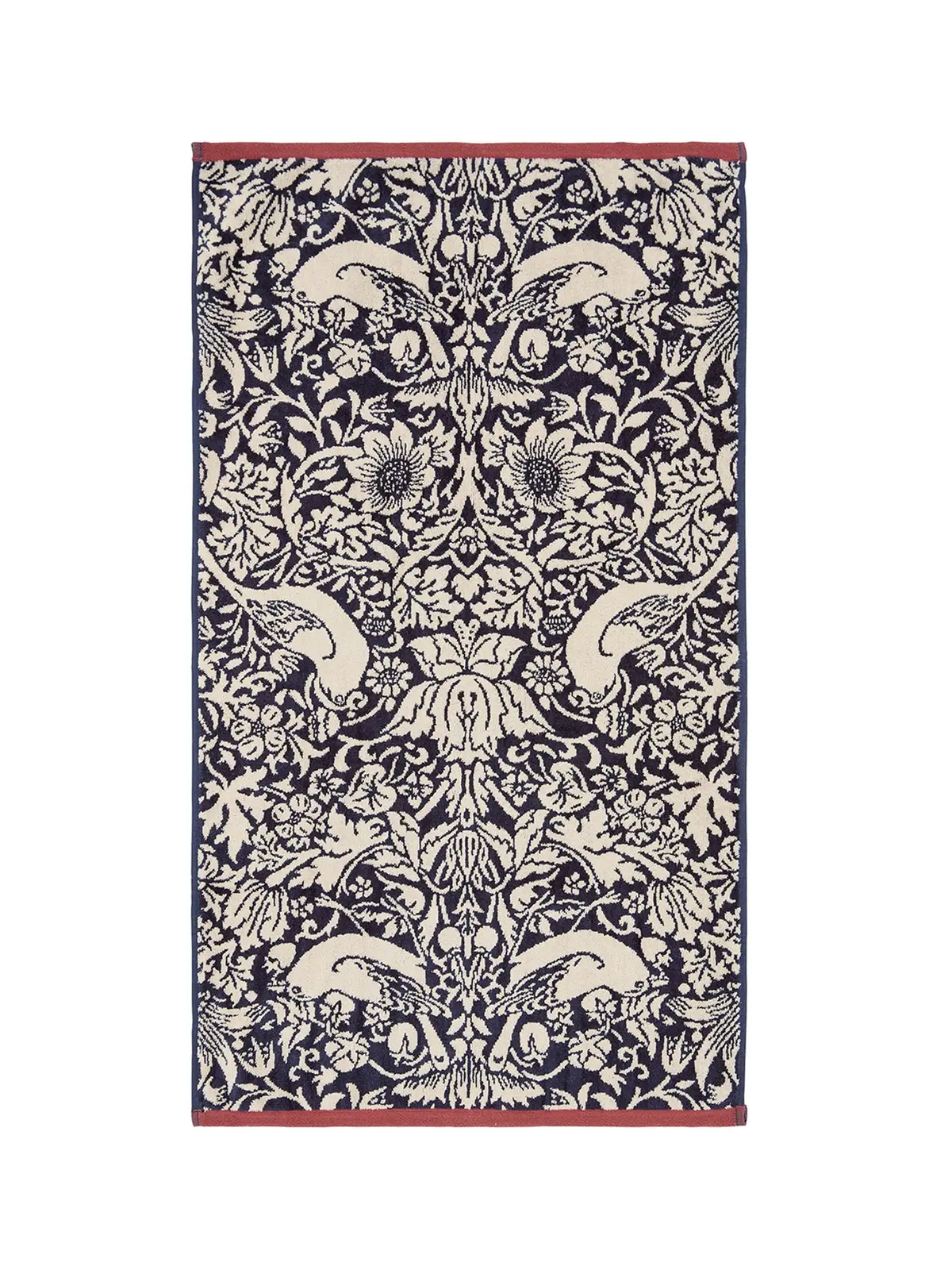 Strawberry Thief Blue Bath Towel 1