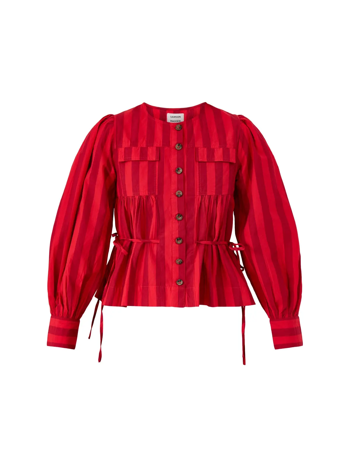 Charlize Blouse Red Burg Stripe 1