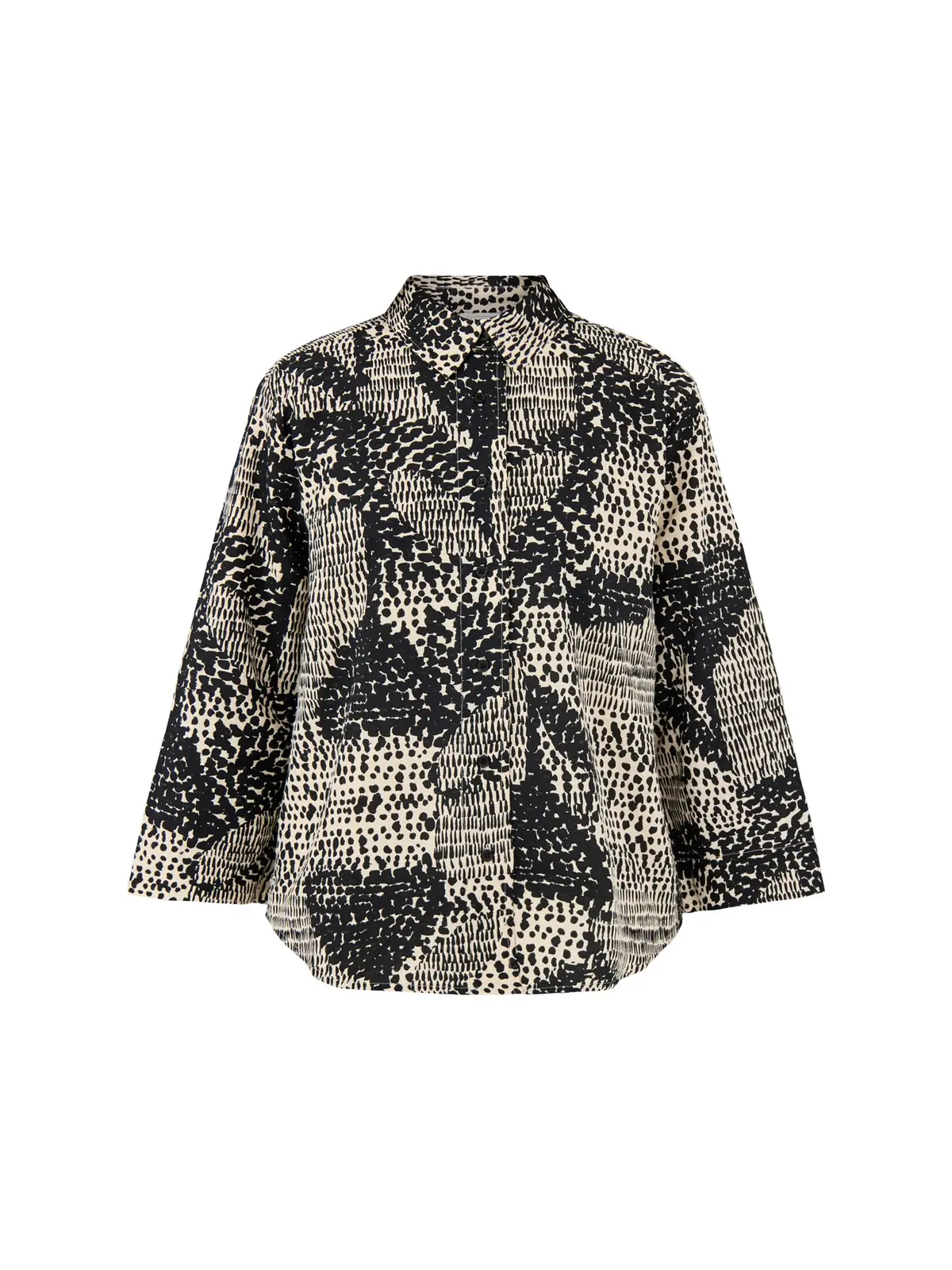 Maiduka Printed 3/4 Sleeve Shirt Black 1