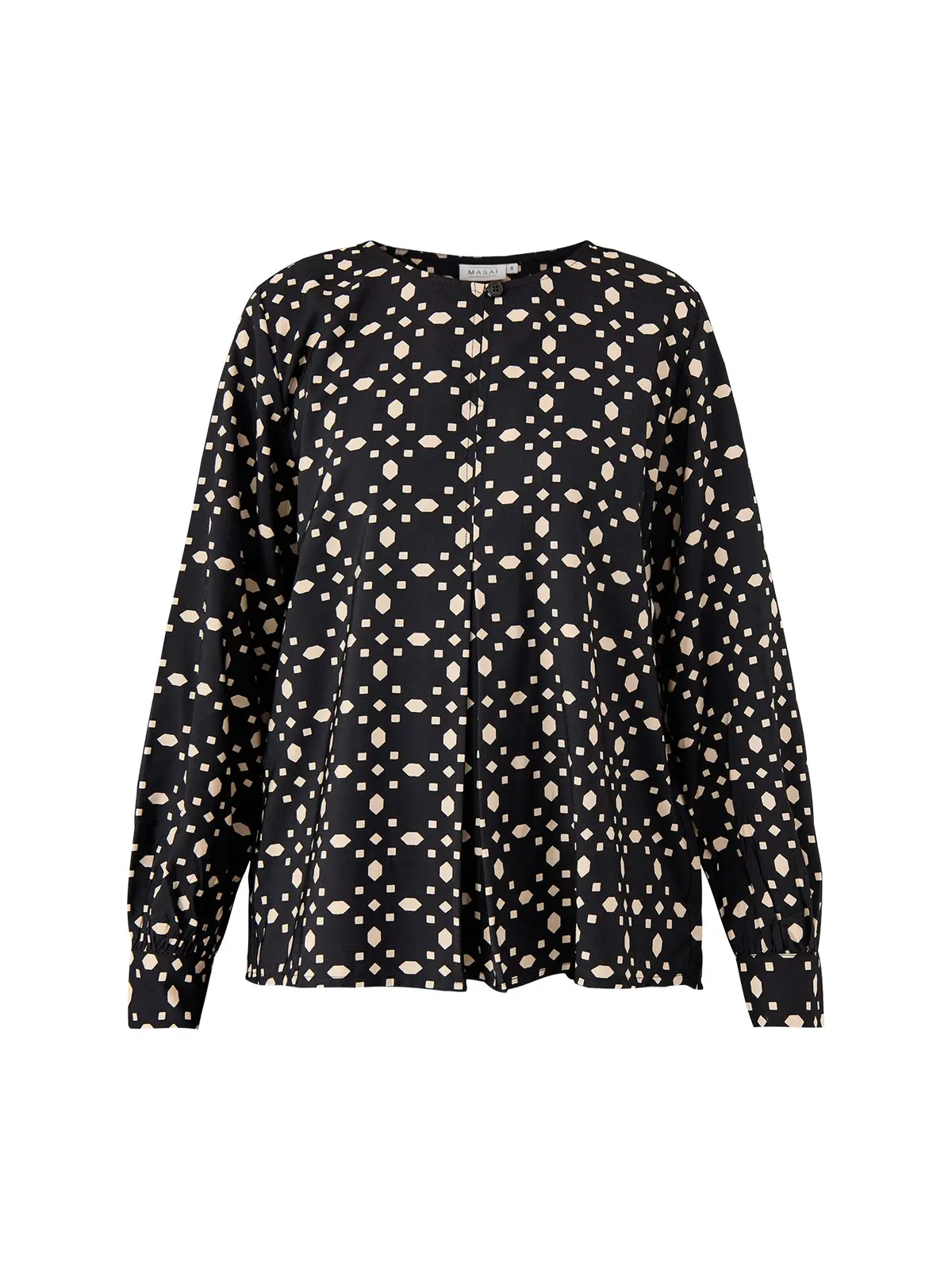 Madoella Print Long Sleeve Top Black 1