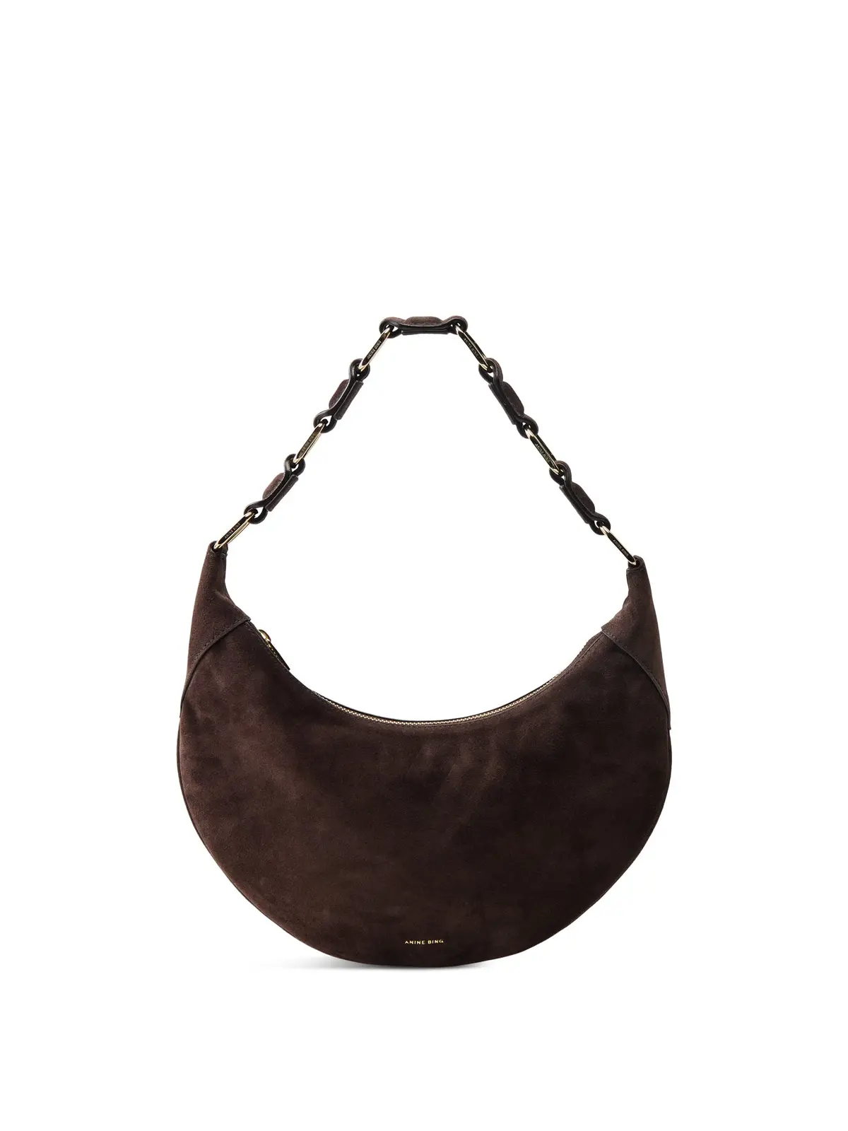 Kate Hobo Bag Suede Dark Brown 1