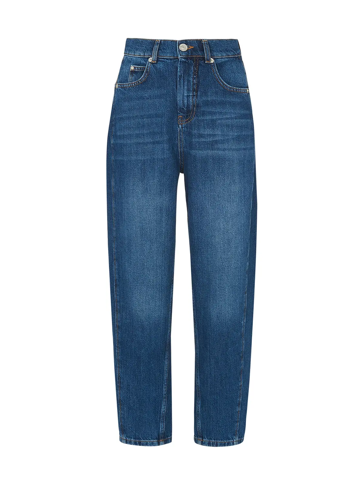 Denim High Waist Barrel Leg Jean 1