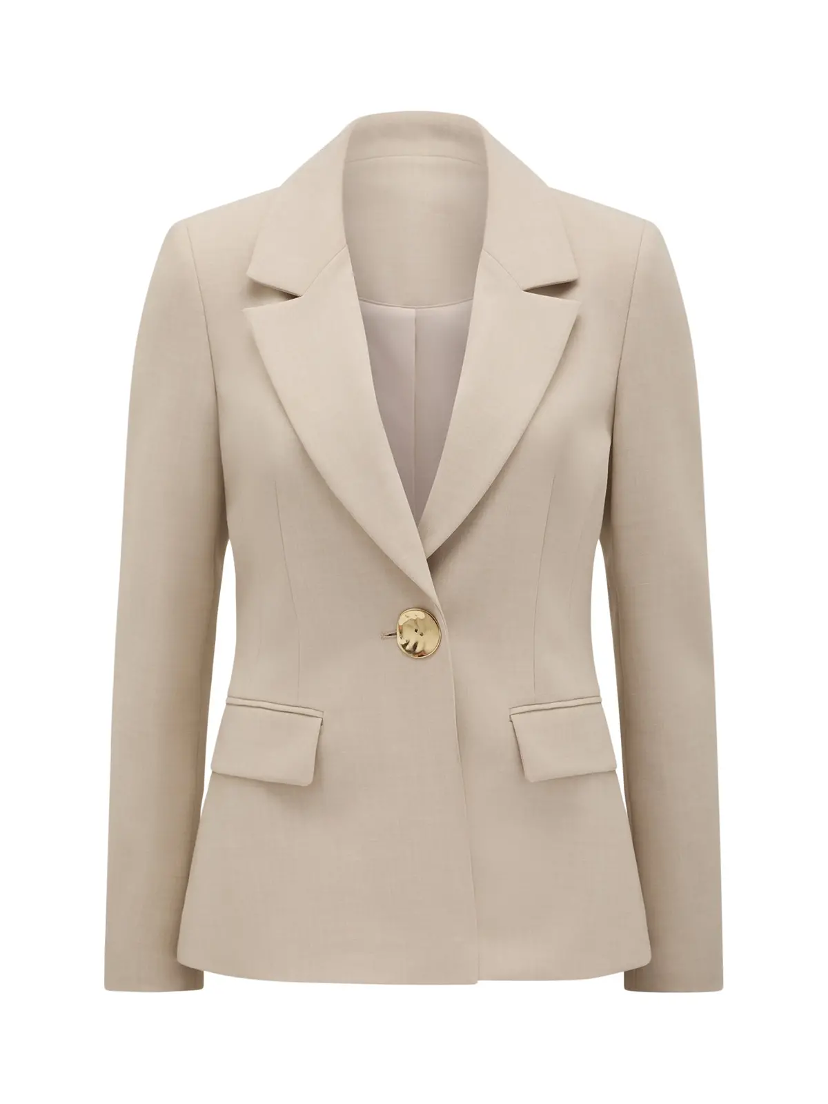 Lulu Gold Button Blazer Milk Marle Suit 1