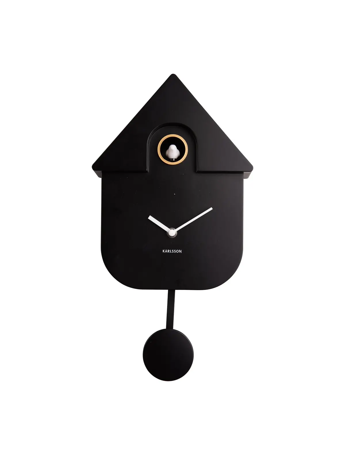 Black Wall Clock Modern Cuckoo Abs 1