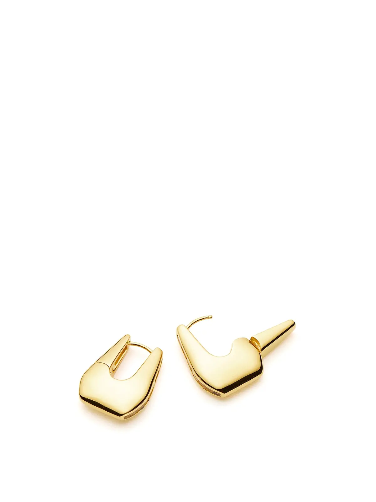 Lucy Williams Arco Pave Small Hoop Earrings Gold 1