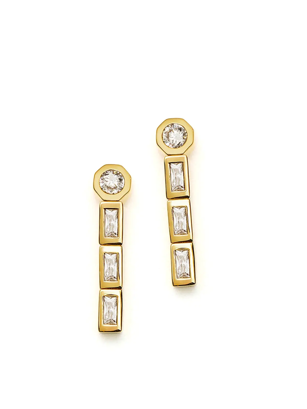 Lucy Williams Tennis Small Drop Earrings Gold 1