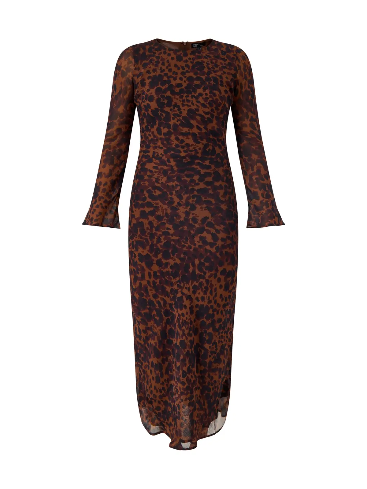 Clarissa Midi Dress Brown Animal Print 1