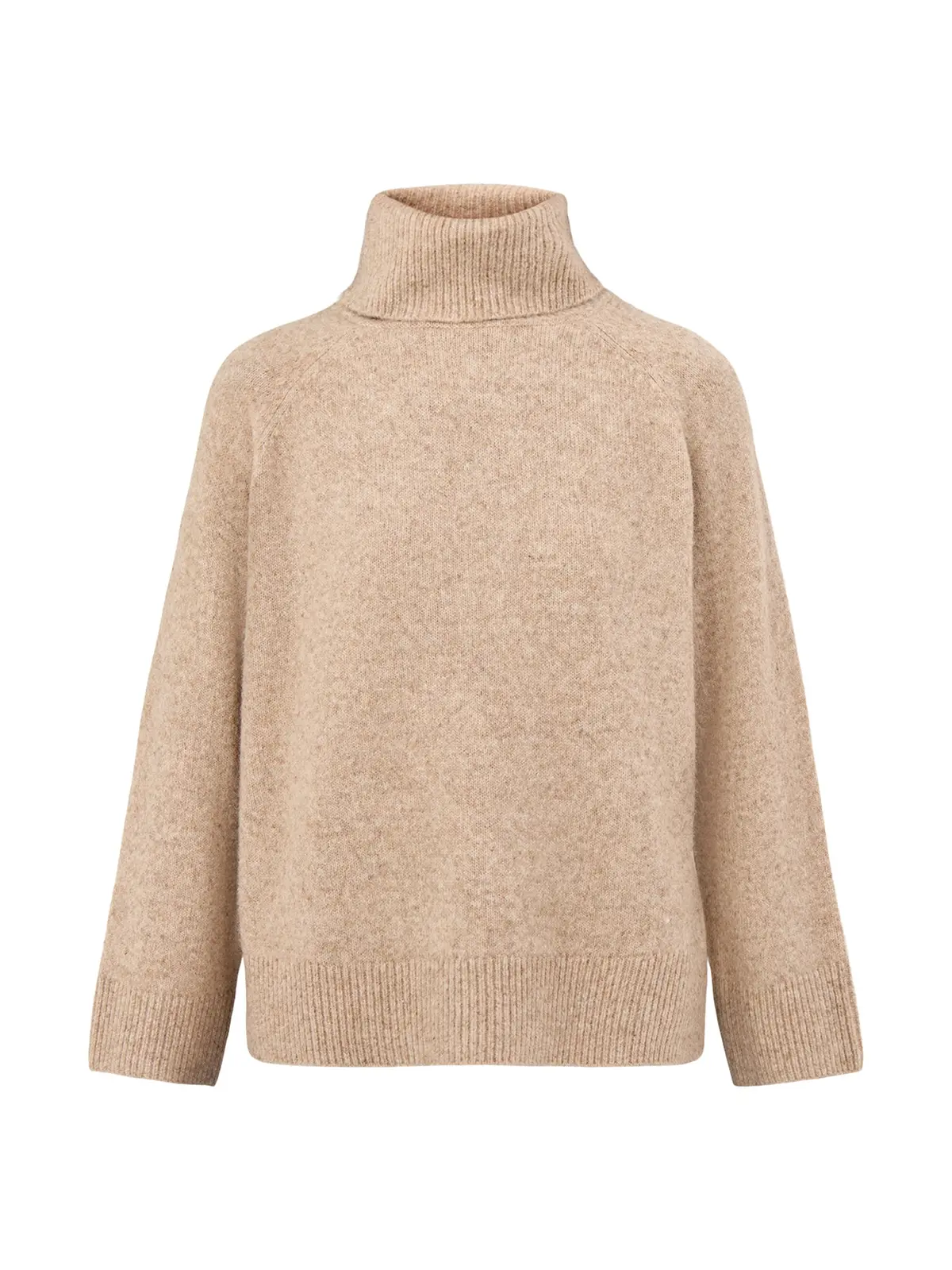 Roll Neck Jumper Relaxed Fit Beige 1