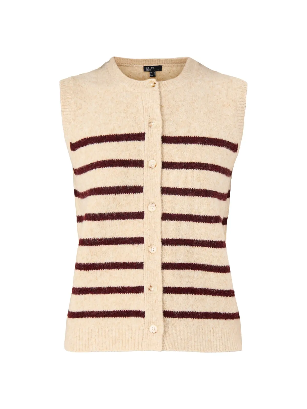Clean Button Through Vest Beige 1