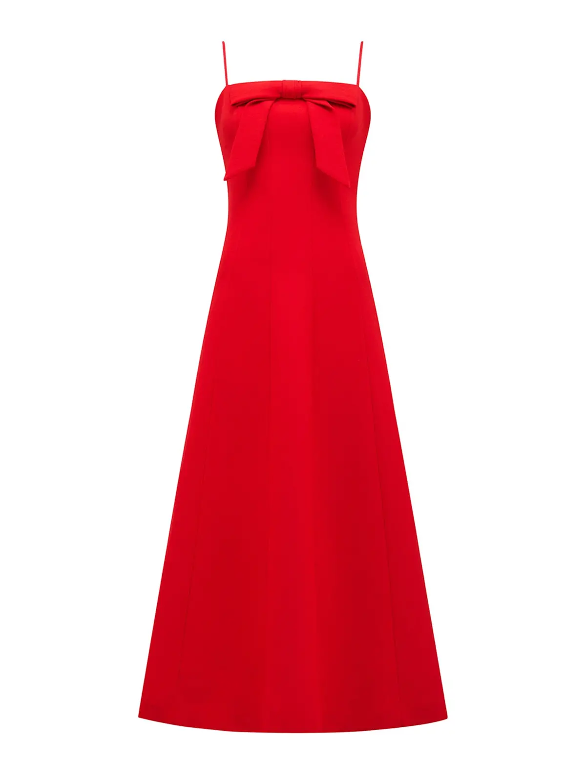 Harlow Bow Front Midi Dress Red 1