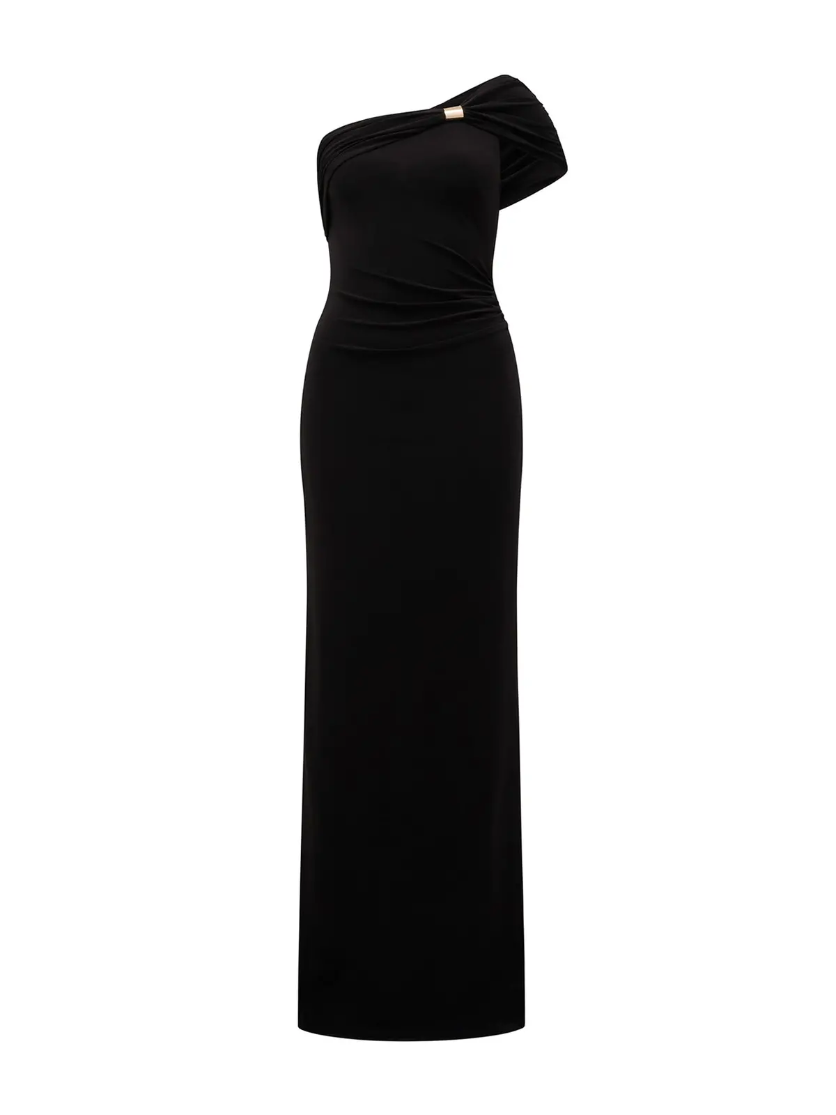 Robyn One Shoulder Jersey Maxi Dress Black 1